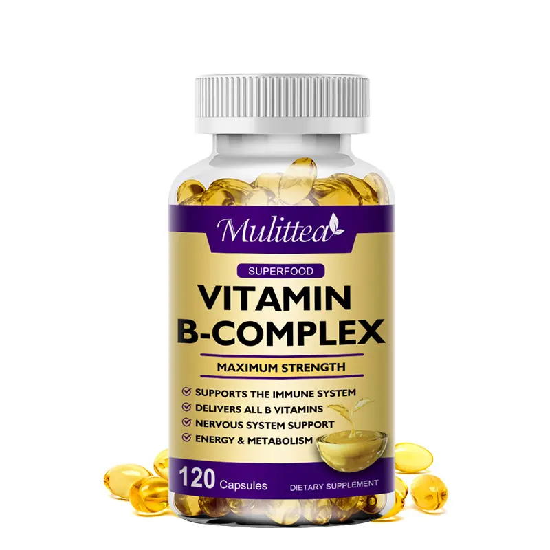 Daha iyi ruh halleri gıda takviyesi kaynağı enerji vitamini B karmaşık kapsül 120 adet destekler
