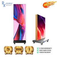 Écran d'affichage LED portable ultra-fin pliable RX pour publicité en magasin, support de totem pour bannière publicitaire, écran LED