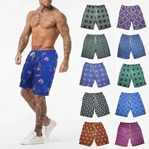 Shorts de praia estilo personalizado, bermuda curta masculina de secagem rápida, roupa de praia para homens