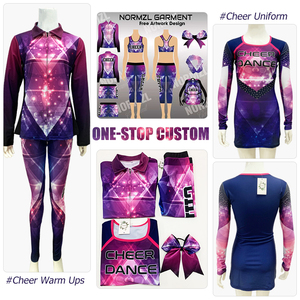 Normzl nhảy đội thực hành mặc cheerlead áo khoác và xà cạp cổ vũ đồng phục tùy chỉnh cổ vũ ấm áp Up Bộ đồ thể thao - Product Image 4