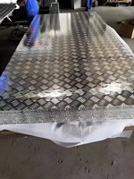 Tôle d'aluminium gaufrée antidérapante à cinq barres, avec film PE bleu, épaisseurs 2mm, 3mm, 3.5mm, 4mm, 5mm, 6mm