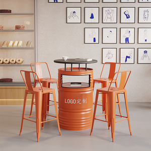 工业铁棒套装家用酒吧高大桌椅组合耐用防水 - Product Image 2