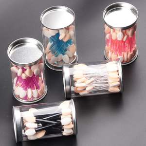 25 pièces/ensemble brosse d'ombre à paupières éponge jetable <span class=keywords><strong>Double</strong></span> têtes à pointe ovale en gros pas cher outil applicateur d'ombre à paupières - Product Image 2