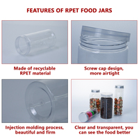 Récipient de stockage en plastique PET transparent Emballage de noix de bonbons Bouteille scellée avec couvercle