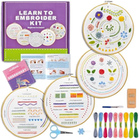 Kit de broderie DIY, cadeau pour les femmes, les amateurs d'art, kit de bricolage personnalisé avec des outils professionnels, fils colorés, Noël, anniversaire