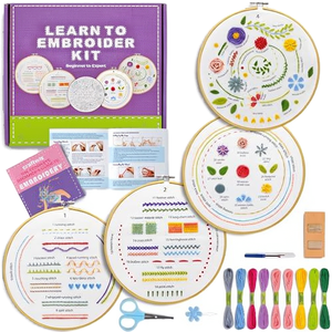 <span class=keywords><strong>Kit</strong></span> de <span class=keywords><strong>Bordado</strong></span> DIY, Regalo para Mujeres Amantes del Arte, <span class=keywords><strong>Kit</strong></span> de Manualidades Personalizado con Herramientas Profesionales, Hilos de Colores, Navidad, Cumpleaños - Product Image 2