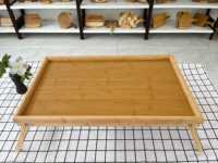 Vente en gros plateau de service moderne pliable en bois de bambou design multifonction pour le salon table à collation réglable