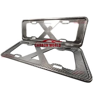 Cadre de plaque d'immatriculation de voiture en fibre de carbone personnalisation personnalisée Style sportif adapté à tous les modèles - Product Image 2