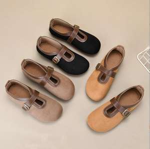 Nouvelles chaussures plates rétro pour femmes à bout fermé, plateforme extra <span class=keywords><strong>large</strong></span>, <span class=keywords><strong>grande</strong></span> <span class=keywords><strong>taille</strong></span>, douces et respirantes - Product Image 4