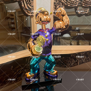 Scultura in Resina di Popeye <span class=keywords><strong>con</strong></span> Gelato a Forma di Dollaro, Decorazione Artistica per la Casa - Product Image 6