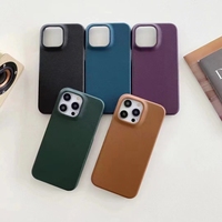 Coque de téléphone portable en cuir PU noir de luxe haut de gamme design antichoc pour iPhone 11 13 15 Pro Max