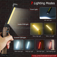 Lampe de travail pour réparation automobile, rechargeable, rotation à 360 degrés, aimant, pliable, LED, lampe de poche professionnelle pour mécanicien