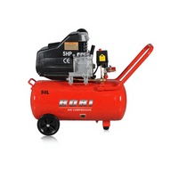 Compresseur d'air portable à piston lubrifié, fabriqué en Chine, 5HP, réservoir de 50L, alimenté par courant alternatif, refroidi par air