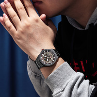 Reloj Mecánico de Lujo de 43 mm con Logotipo Personalizado OEM para Hombre, Acero Inoxidable, Movimiento Automático Miyota 8N24, Esqueleto