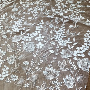 HeChun HC-0955 umwelt freundliche Mesh Braut Spitze mit <span class=keywords><strong>3D</strong></span> <span class=keywords><strong>Blumen</strong></span> und Perlen Dekoration für den Großhandel - Product Image 1