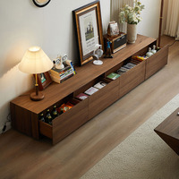 Meuble TV et Table Basse Modernes Minimalistes en Bois avec Rangement pour Salon, Appartement Compact, Meuble de Sol pour la Maison