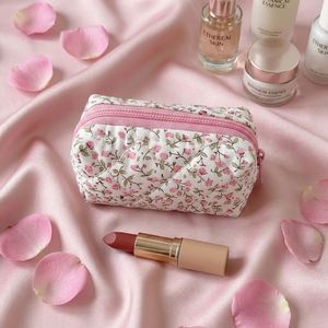 Cute Mini Cosmetic <b>Lipstick</b> Pouch <b>Lipstick</b> Floral Quilted Mini <b>Lipstick</b> Bag Cotton Mini Makeup Pouch With Bow for Women - Product Image 2