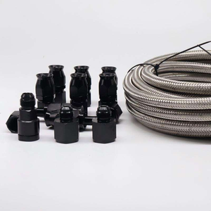Kit de línea de combustible de PTFE/CPE trenzado de nailon y acero inoxidable reutilizable con conectores giratorios 4AN 6AN 8AN 10AN de 10FT <span class=keywords><strong>20FT</strong></span> 30FT para bombas de combustible - Product Image 2