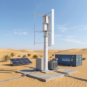 Éolienne à axe vertical Dingyue H-50kw hors réseau/sur réseau, type H, 30/50kw, 380V, hauteur 10m, aluminium, 5 pales, roue 8m, H-50kw 30kw verticale - Product Image 6