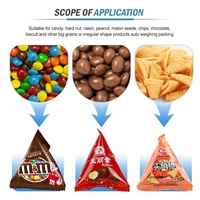 Machine d'emballage alimentaire automatique verticale en forme de triangle pour le sucre, le chocolat, les collations, les céréales, les biscuits, les noix, les bonbons, les petits emballages