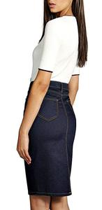 Women Super Comfy Perfect Fit <strong>Stretch</strong> <strong>Denim</strong> <strong>Skirt</strong> - Product Image 4