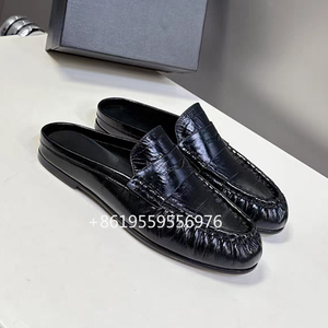 2026 New Fashion Classic Women <b>Slippers</b> Top Quality Leather Summer Woman <b>Slides</b> Flats Size 34-40 Casual Loafers Mules <b>Slippers</b> - Product Image 3