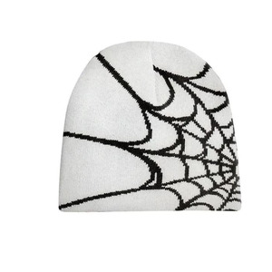 Y2K Gothic Spider Pattern Wool Acrylic Knitted <b>Hat</b> <b>Women</b> Beanie <b>Winter</b> Warm Hip Hop Casual Skullies Knit Cap - Product Image 1