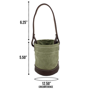 Seau à outils en toile avec fond en <span class=keywords><strong>cuir</strong></span>, pochette utilitaire robuste pour écrous, boulons, outils - Idéal pour l'organisation de l'espace de travail sur le <span class=keywords><strong>comptoir</strong></span> - Product Image 3