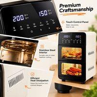 Friteuse à air carrée de 20 litres avec double panier, compatible VR, en acier inoxydable, commande tactile, multifonctionnelle