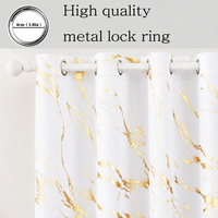 Rideaux occultants prêts à poser en marbre avec impression feuille d'or pour salon, chambre, hôtel – Rideaux à œillets de luxe isolants thermiquement