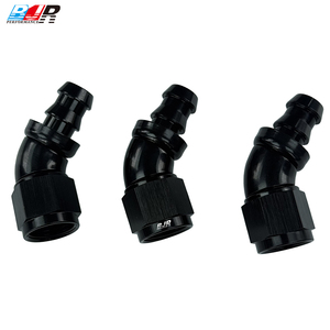 BJR Raccordo a gomito femmina AN6 in alluminio a flusso completo da 45 gradi a innesto rapido per auto ad alte prestazioni - Product Image 4