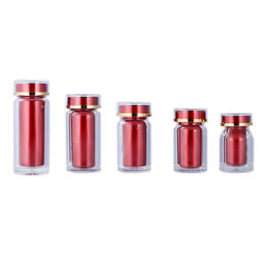 Botella de Plástico Redonda de 60 ml, Color Rojo, para Suplementos, Envase de Calidad Premium, Botella de Plástico PS - Product Image 1