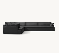 Canapé d'angle modulable en forme de L avec coussin d'assise et accoudoir gauche Cloud Track pour salon et chambre d'hôtel