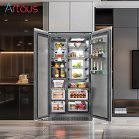 Réfrigérateur encastrable 36 pouces en acier inoxydable, sans givre, écoénergétique, 455 L, double porte, pour hôtel