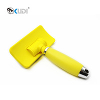 Brosse à poils pour animaux de compagnie avec poignée en silicone souple et logo personnalisé pour chien et chat