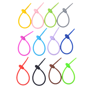 متعددة الأغراض الملونة سيليكون كابل البريدي التعادل قابل للتعديل لينة حزام تخزين قابلة لإعادة الاستخدام قفل مزدوج الفرقة تويست للاستخدام اليومي - Product Image 3