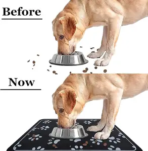 Evcil hayvan besleme paspası köpek maması paspaslar diatomit kauçuk kaymaz emici yıkanabilir kullanın su geçirmez silikon kedi yalamak Mat RTS değiştirin