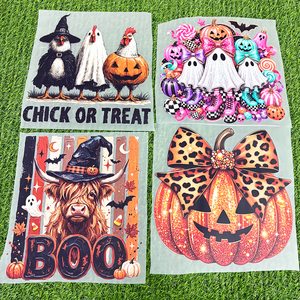 Transferencias Térmicas DTF Personalizadas de Alta Densidad a Todo Color, Lavables, con Diseño de Telaraña de Araña Fantasma de Calabaza para Camisetas, Sudaderas y Ropa de Halloween - Product Image 4