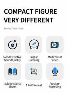 Original de fábrica <span class=keywords><strong>Audio</strong></span> Ruizu D25 grabación de vídeo de película Azul descarga Bt Mp4 con Radio Fm Usb Sd reproductor de música MP3 Digital - Product Image 6