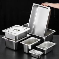 Amerikanischer Edelstahl-Buffetbehälter in Vollgröße mit Flachboden und Deckel für Hotel, Restaurant und Catering