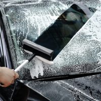Outil de nettoyage de vitres de voiture, raclette en caoutchouc à double face avec éponge, modèle 1