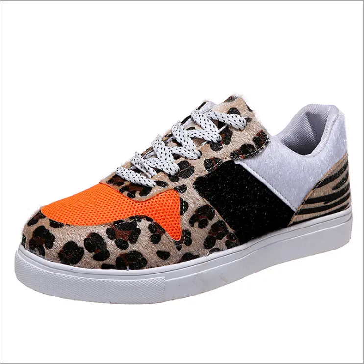 New Fall Winter 2022 Shoes For Women Plus Size 12 Ladies Leopard Color Sneakers Women's Matching Bandage Flat Shoes