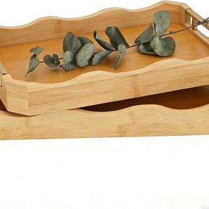 Bamboo Luxury <b>Tray</b>, Japanese Style, Household Storage Plate, Kitchen <b>Dinner</b> Plate, Bathroom Makeup Plate, Fruit Plate with - Product Image 1
