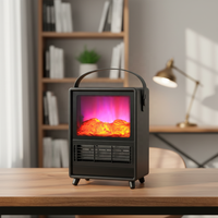 Chauffage électrique en céramique PTC effet flamme, puissance maximale 1500W, portable, avec commande mécanique et télécommande, idéal pour la maison