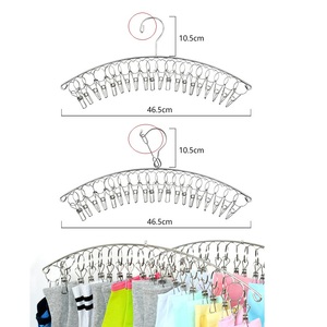 Séchoir à linge en acier inoxydable 201 avec 10 pinces, étendoir multi-prises anti-rouille pour sous-vêtements et chaussettes - Product Image 1