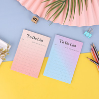 Catatan Tempel Warna Gradasi Personal, Daya Rekat Kuat, Memo Pad Portabel Kasual, Kertas Fluoresen Berwarna