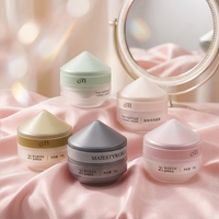 Contenants en plastique de haute qualité en stock, 50g, forme coupelle, pots PS PP, pots ronds dorés pour crème, emballage cosmétique et soins de la peau