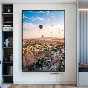 تركيا منطاد الهواء الساخن قماش الطباعة فن المناظر الطبيعية ، الطباعة الرقمية المخصصة المناظر الطبيعية قماش اللوحة لديكور المنزل - Product Image 4