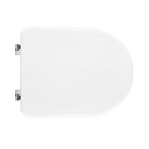 Asiento de inodoro para Pozzi Ginori Ydra Shape 6 Bowl, bisagras blancas en forma de lazo, 51 cm de longitud - Product Image 1