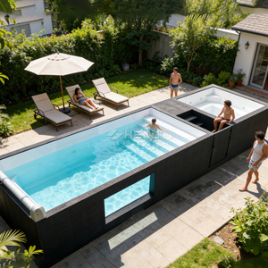 <span class=keywords><strong>Piscine</strong></span> <span class=keywords><strong>hors</strong></span> <span class=keywords><strong>sol</strong></span> préfabriquée en conteneur avec système de <span class=keywords><strong>filtration</strong></span> complet pour villas, hôtels et complexes hôteliers - Product Image 2